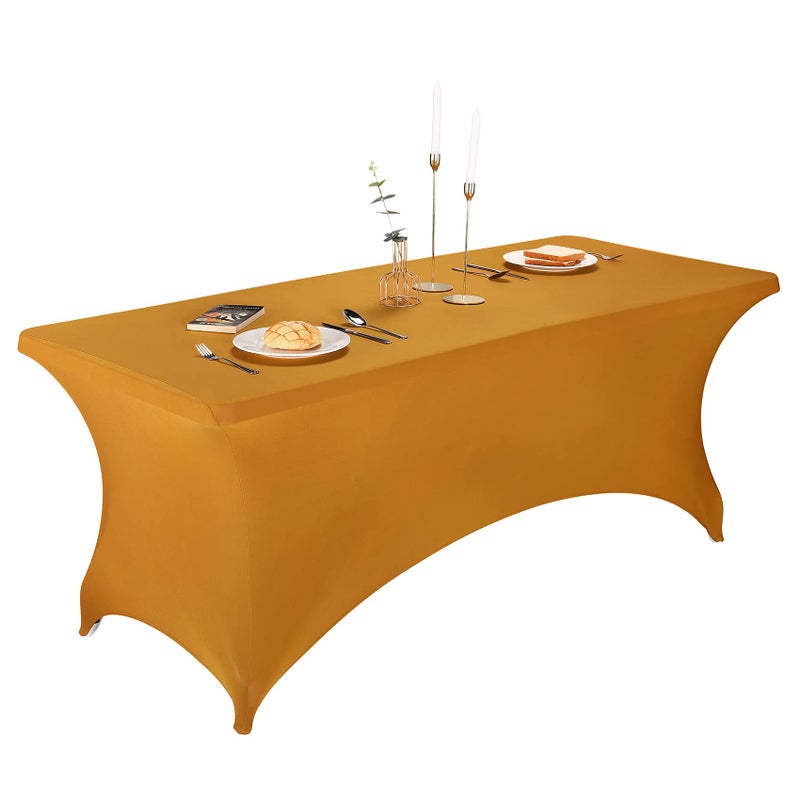 LZY Spandex Fitted Stretch Table Cover for 6 ft or 4ft or 8ft Folding Table, Rectangular Cocktail Tablecloth, Perfect for Party or Banquet - Image 1